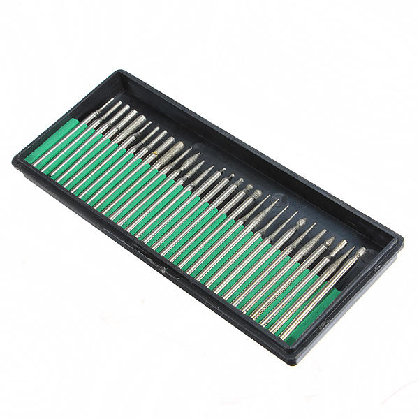 Titanium Diamond Burrs Set 3MM for Dremel - 30PCs High-Grade Abrasive Bits - Image 2